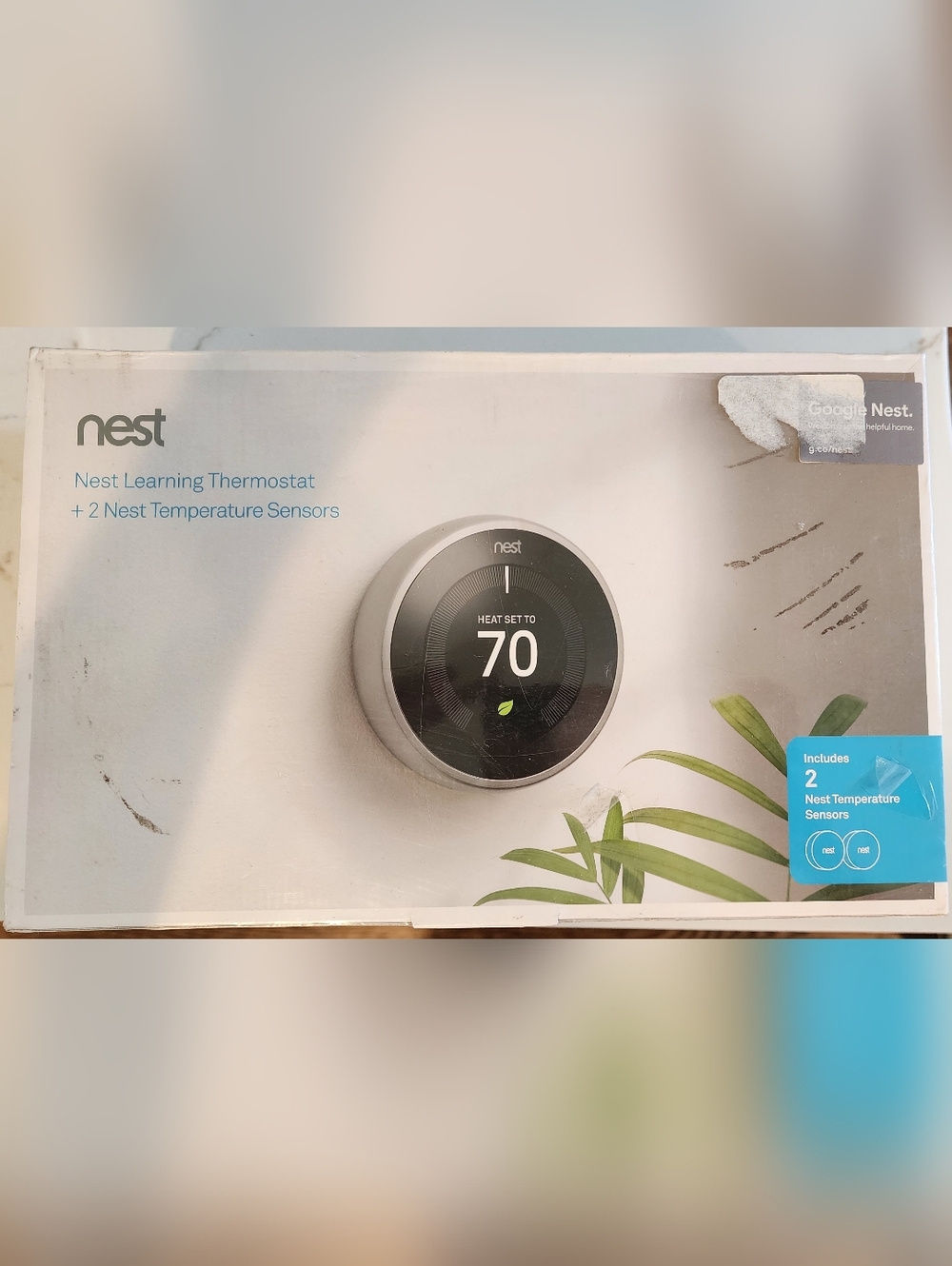 UNOPENED Nest 3rd Gen Thermostat With 2 Sensors